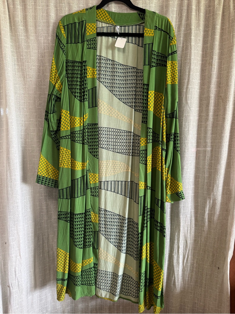 Hawaii's Finest Green Printed Layering Piece with Yellow Trim
